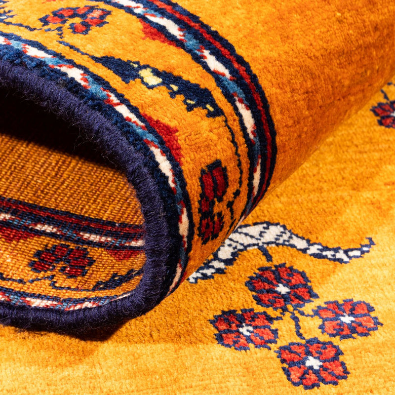 Tapis Gabbeh - Persan - 155 x 104 cm - or