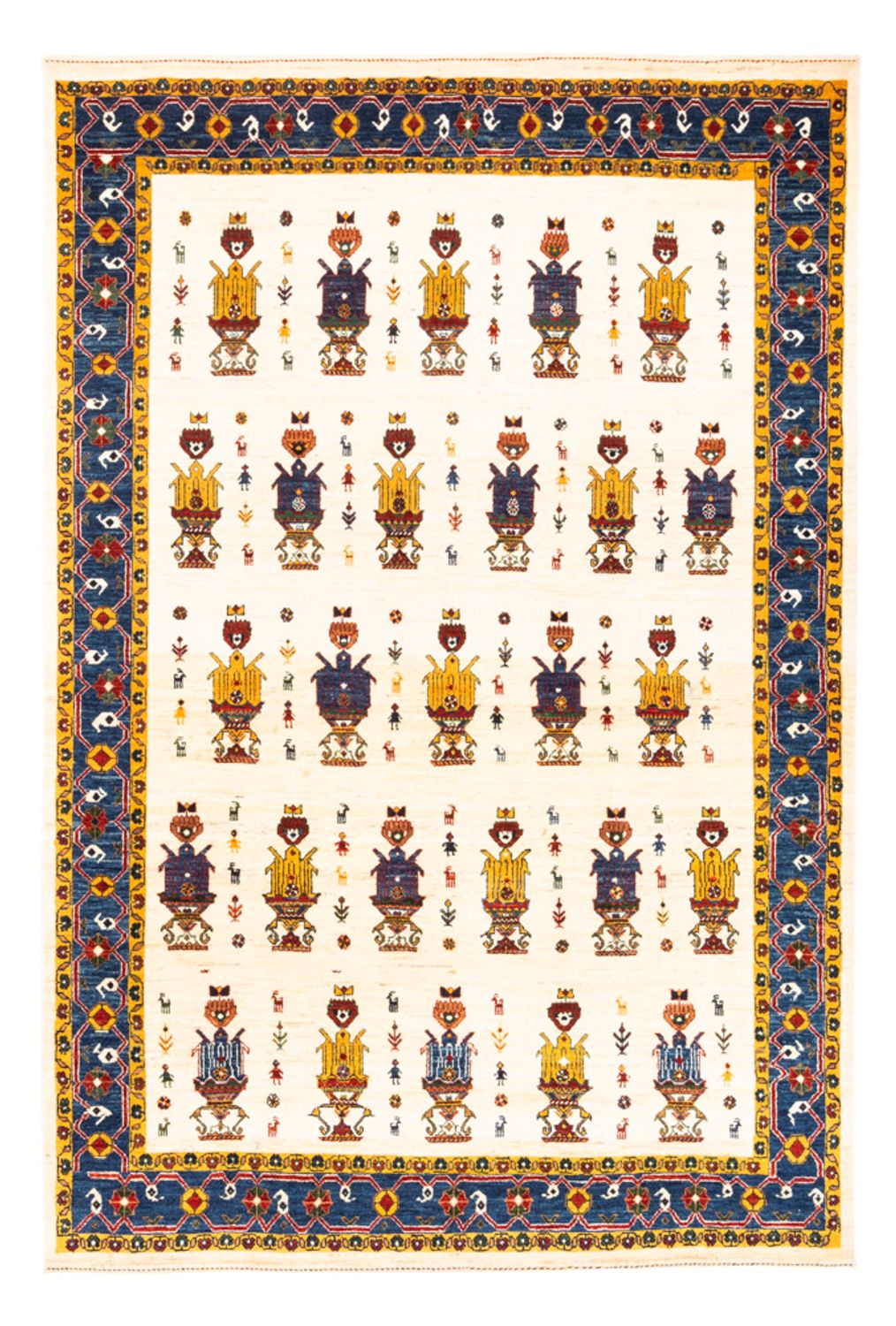 Gabbeh Teppich - Perser - 221 x 154 cm - creme