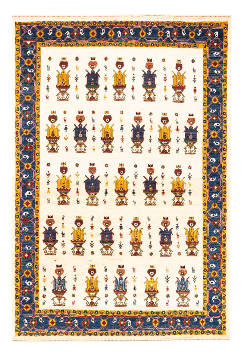 Gabbeh Teppich - Perser - 221 x 154 cm - creme