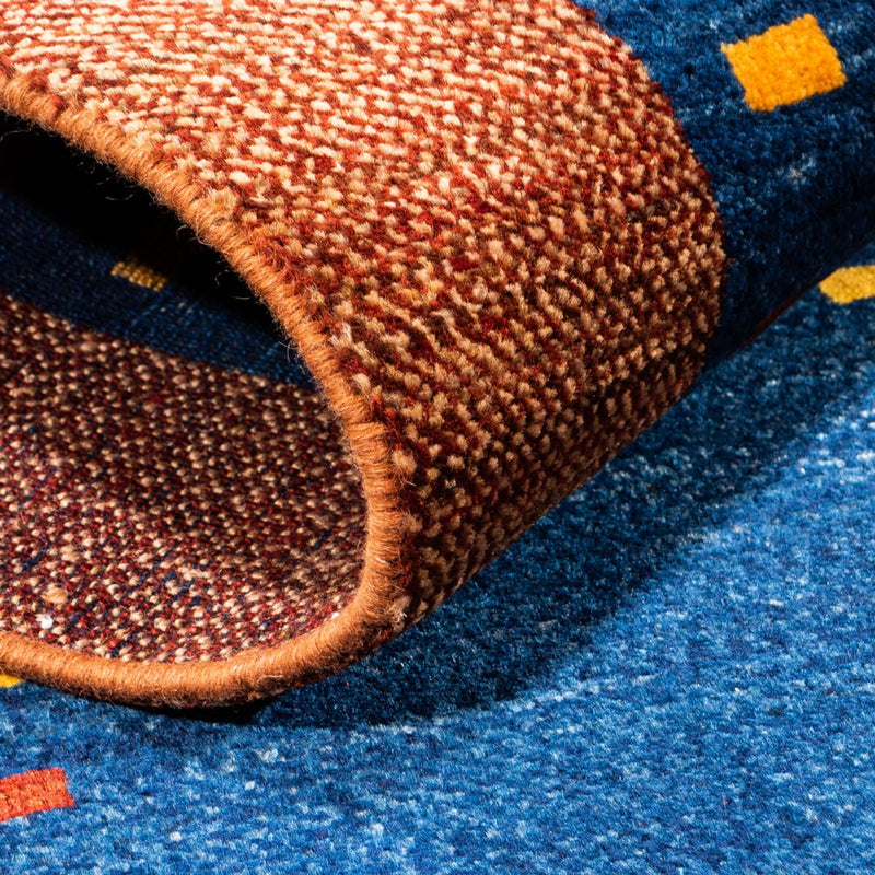 Tapis de couloir Tapis Gabbeh - Persan - 194 x 77 cm - bleu foncé
