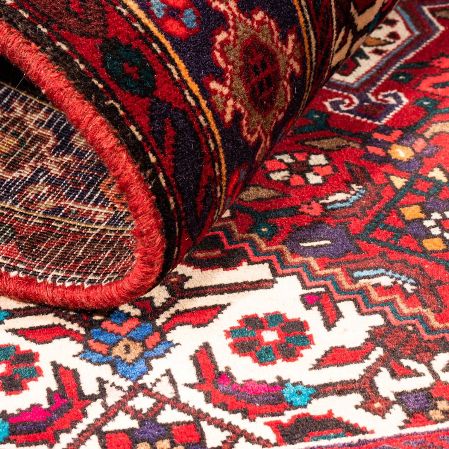 Tapis persan - Nomadic - 146 x 102 cm - rouge