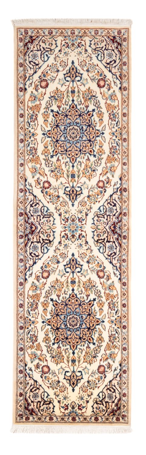 Tapis de couloir Tapis persan - Nain - Royal - 212 x 60 cm - crème