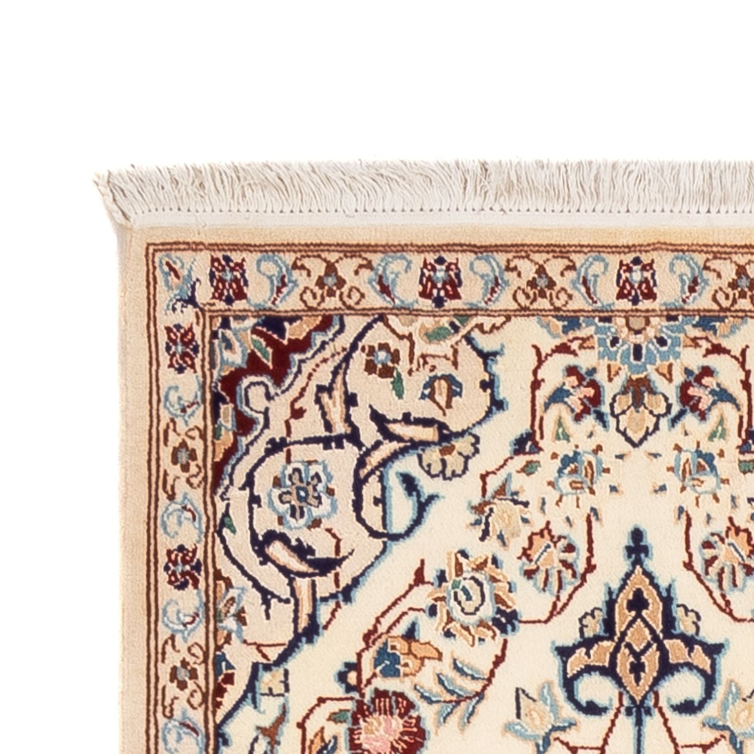 Tapis de couloir Tapis persan - Nain - Royal - 212 x 60 cm - crème