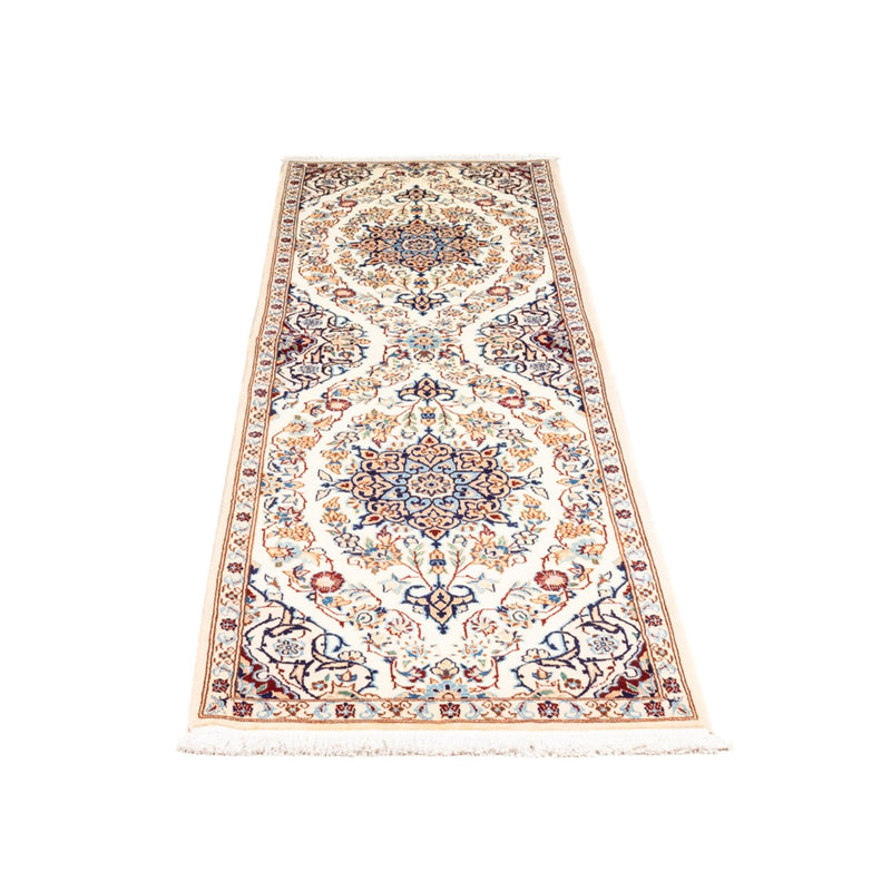 Tapis de couloir Tapis persan - Nain - Royal - 212 x 60 cm - crème