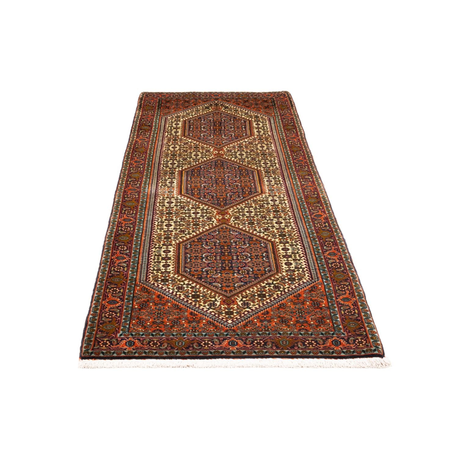 Tapis de couloir Tapis persan - Bidjar - 218 x 75 cm - beige