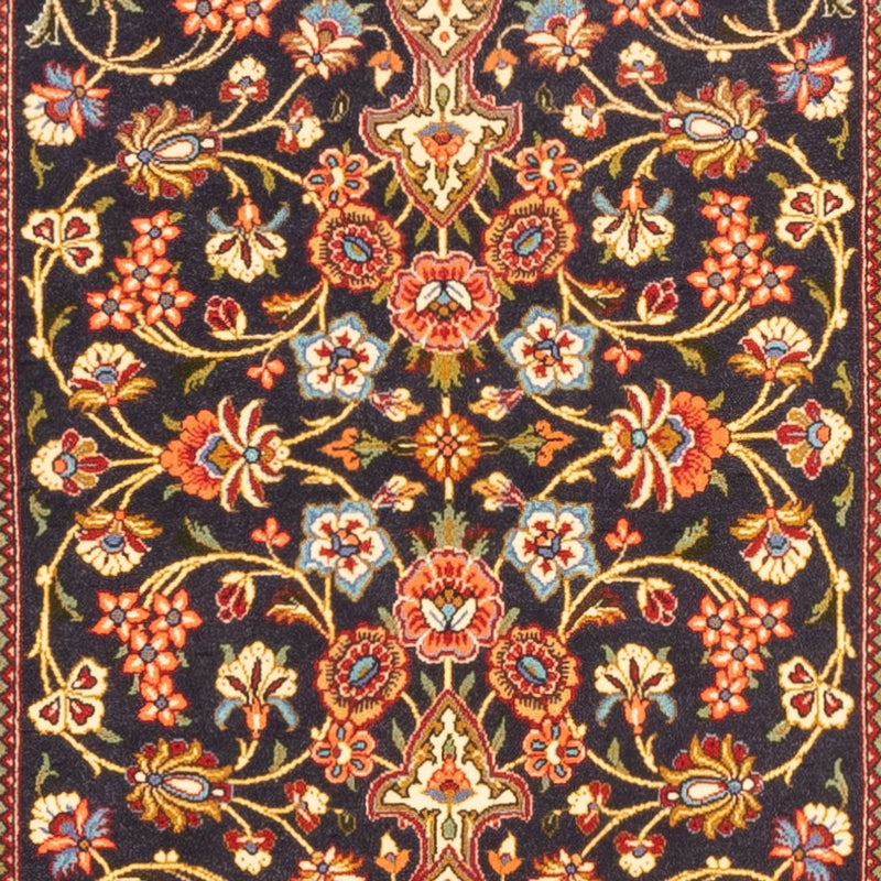 Tapis de couloir Tapis persan - Ghom - 203 x 65 cm - bleu foncé