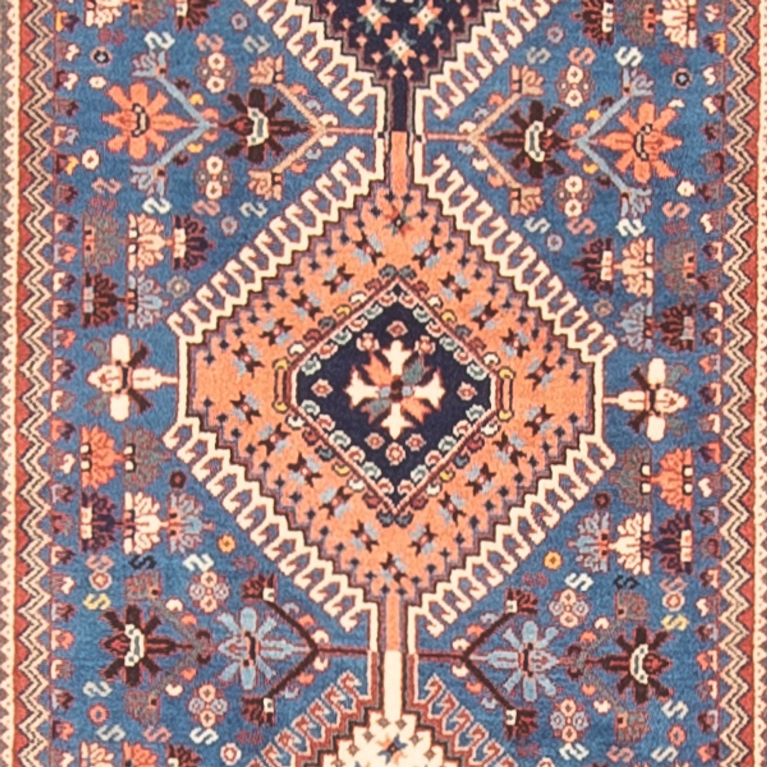 Tapis de couloir Tapis persan - Nomadic - 392 x 82 cm - bleu