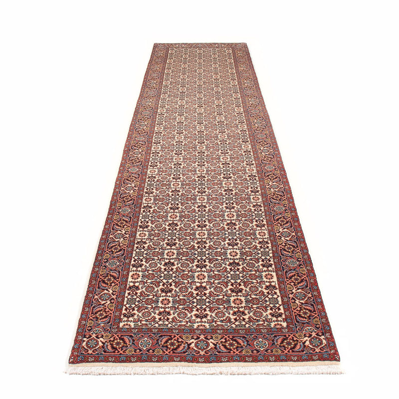 Tapis de couloir Tapis persan - Bidjar - 398 x 85 cm - beige
