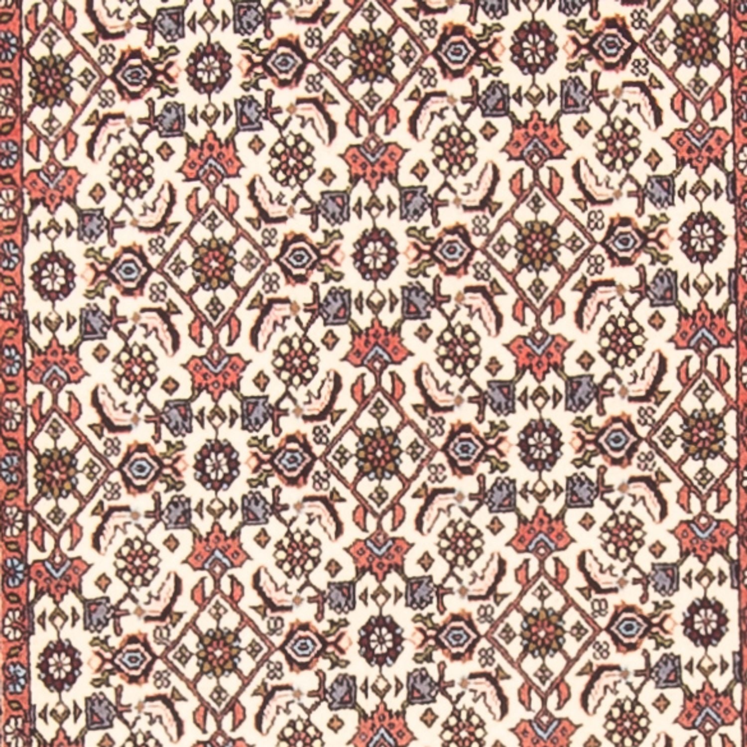 Tapis de couloir Tapis persan - Bidjar - 383 x 85 cm - crème