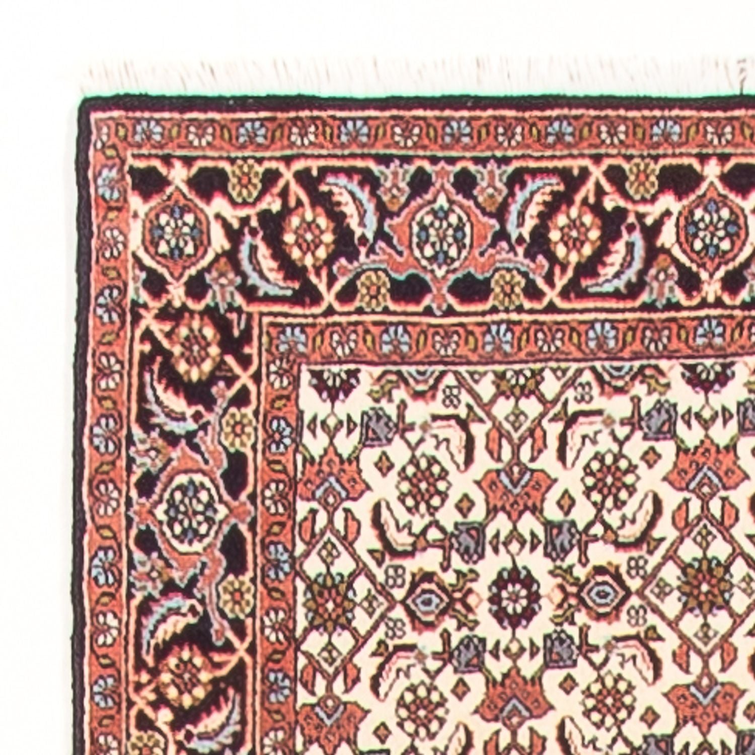 Tapis de couloir Tapis persan - Bidjar - 383 x 85 cm - crème