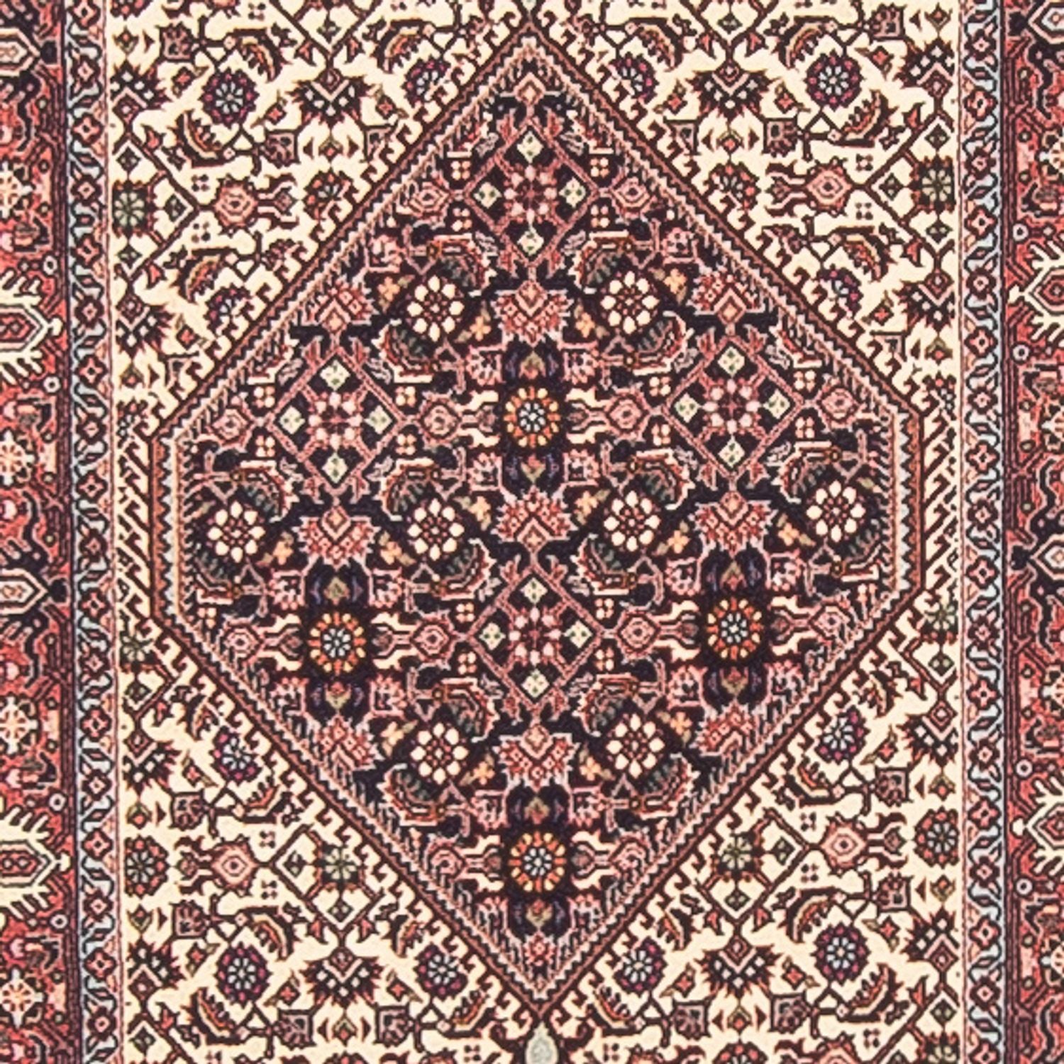Tapis de couloir Tapis persan - Bidjar - 410 x 67 cm - crème