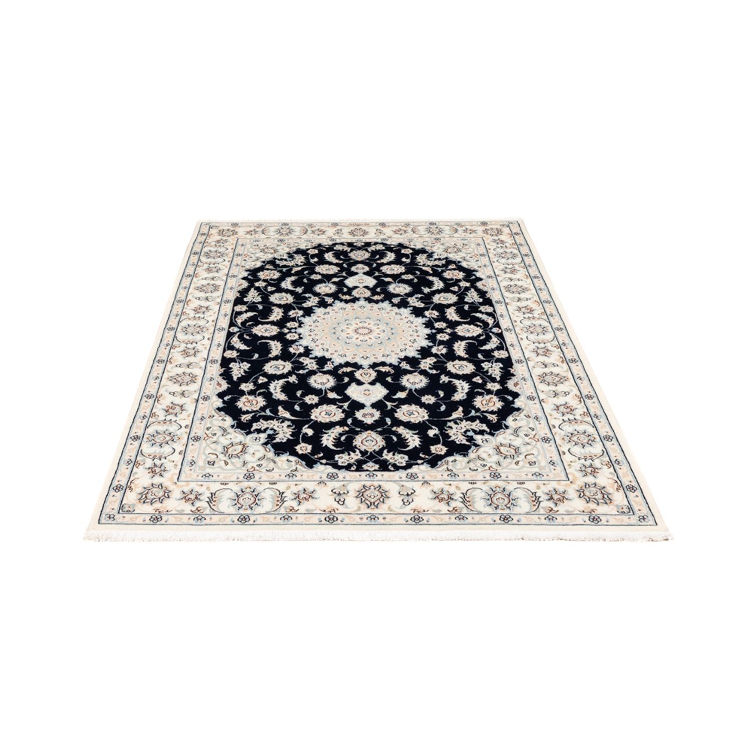 Tapis persan - Nain - Premium - 176 x 119 cm - bleu foncé