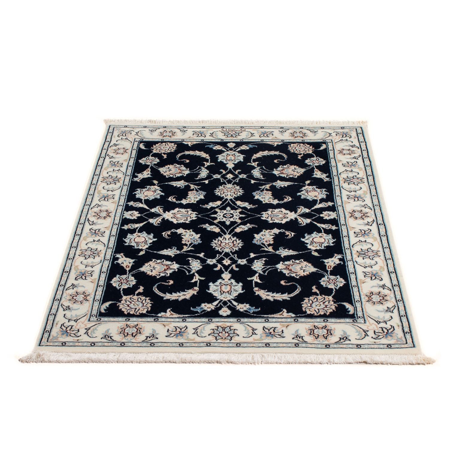 Tapis persan - Nain - Premium - 118 x 81 cm - bleu foncé
