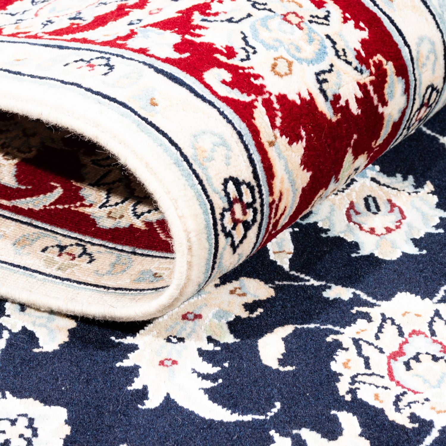 Tapis persan - Nain - Premium - 180 x 118 cm - bleu foncé