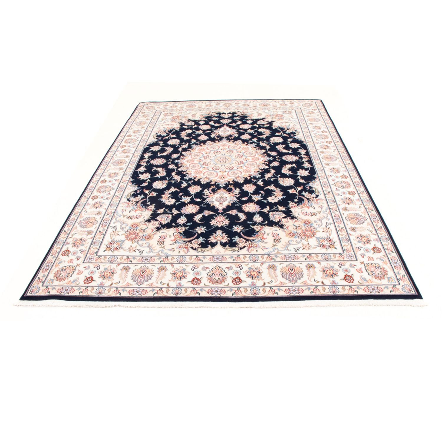 Tapis persan - Tabriz - Royal - 245 x 167 cm - bleu foncé
