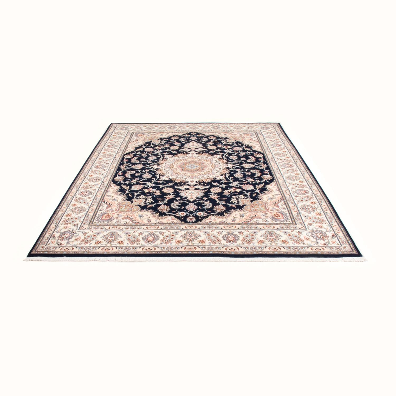 Tapis persan - Tabriz - Royal - 250 x 200 cm - bleu foncé