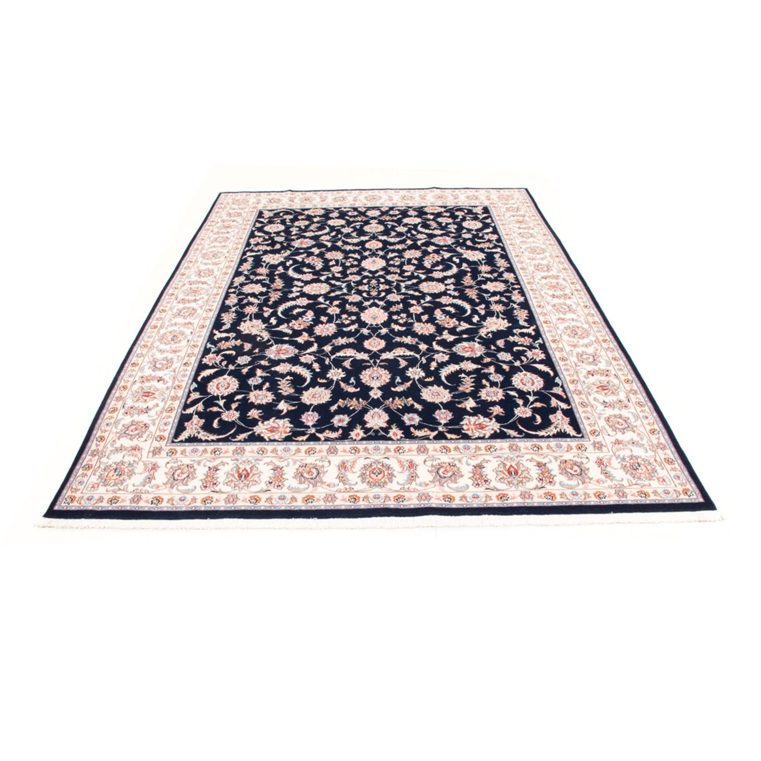 Tapis persan - Tabriz - Royal - 243 x 172 cm - bleu foncé