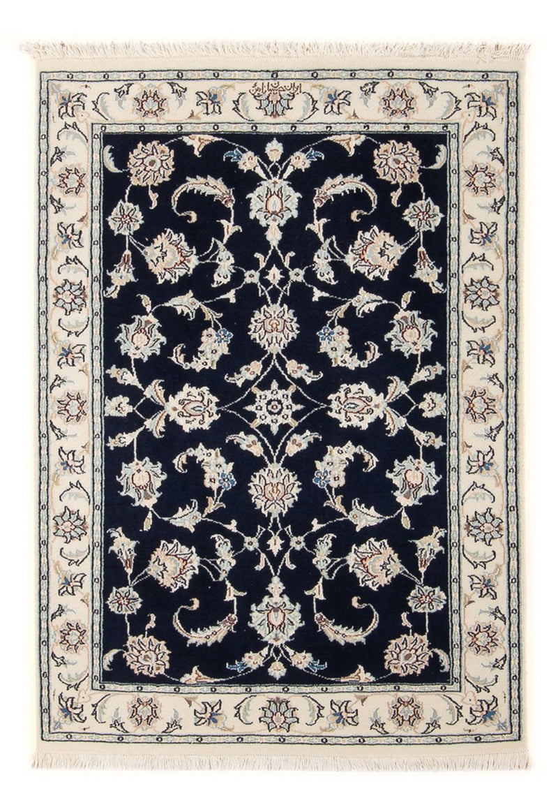 Tapis persan - Nain - Premium - 116 x 80 cm - bleu foncé