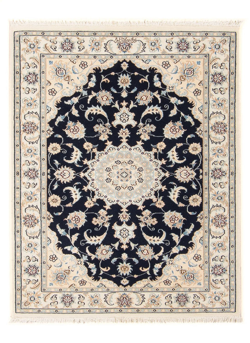 Tapis persan - Nain - Premium - 120 x 80 cm - bleu foncé