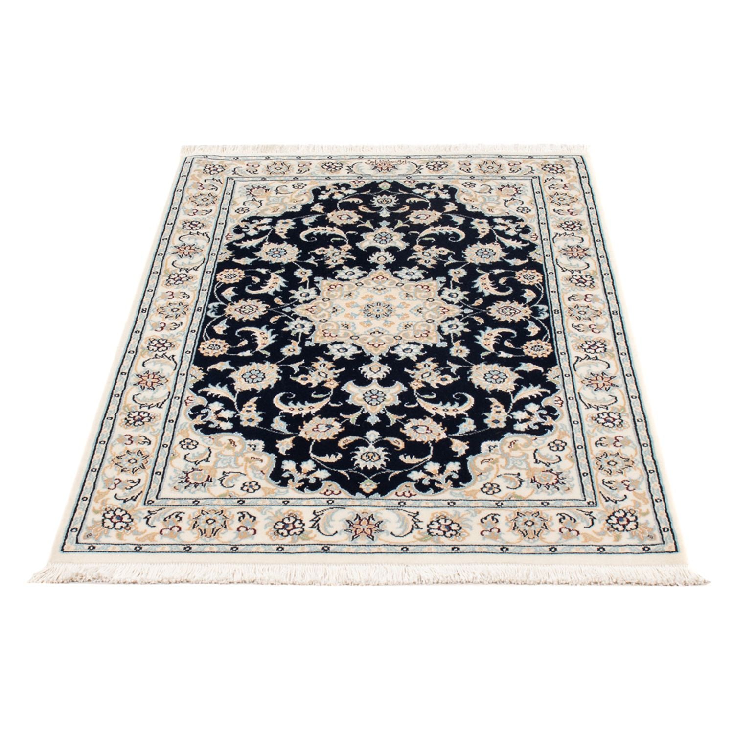 Perserteppich - Nain - Premium - 120 x 80 cm - dunkelblau