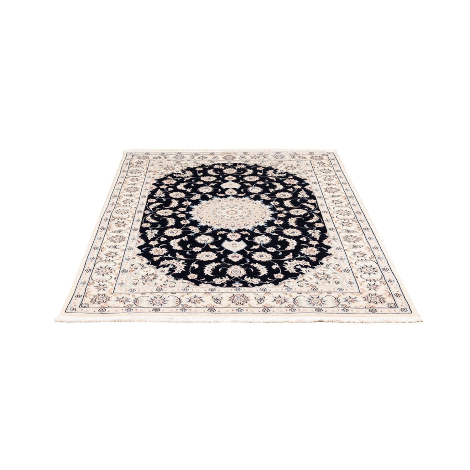 Tapis persan - Nain - Premium - 175 x 117 cm - bleu foncé