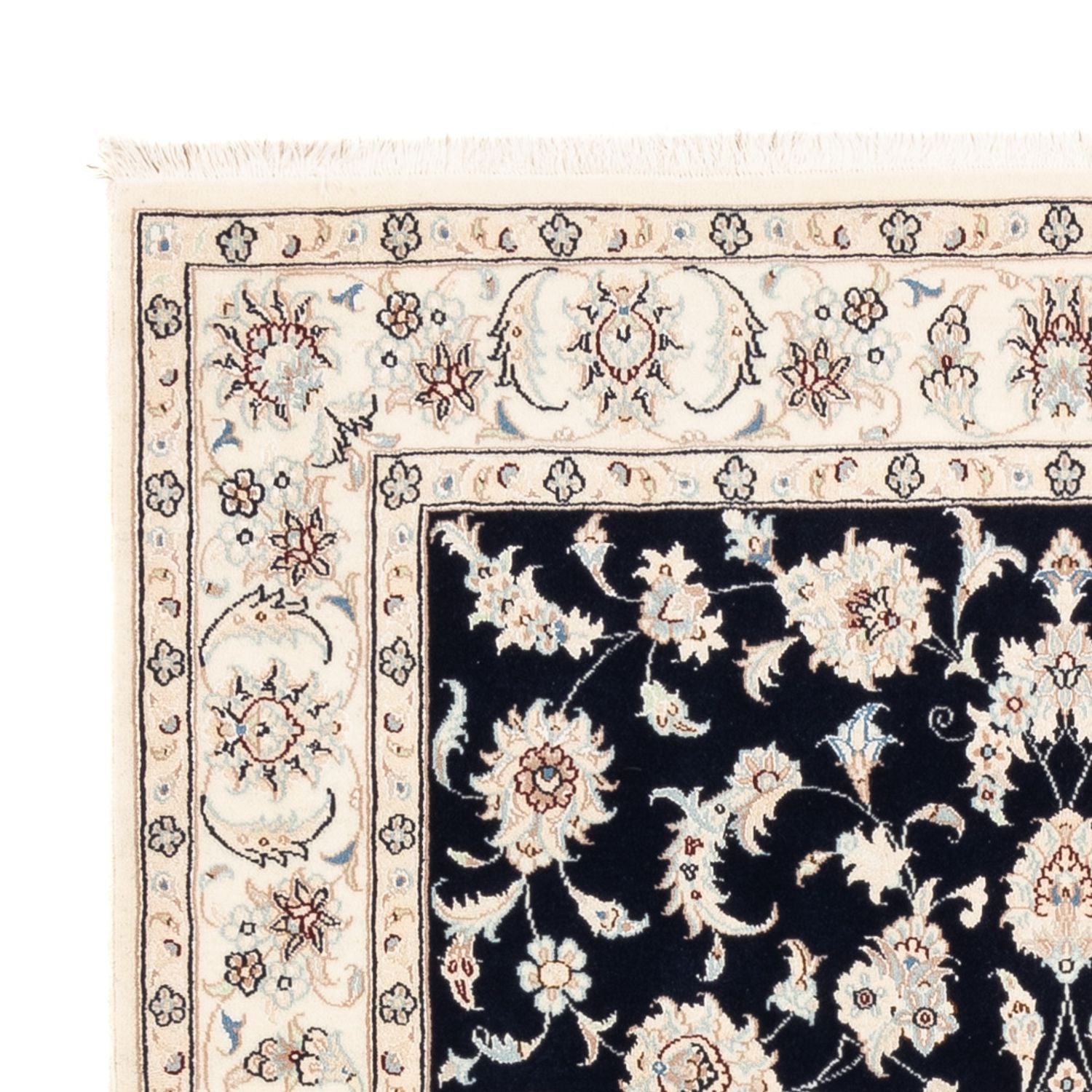 Tapis persan - Nain - Premium - 182 x 121 cm - bleu foncé