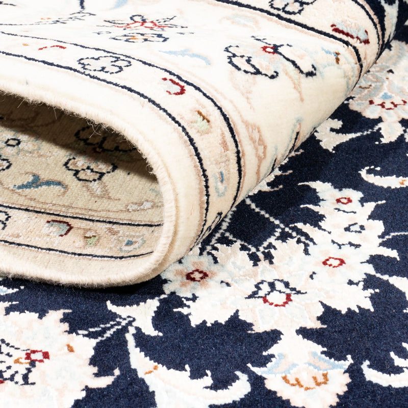 Tapis persan - Nain - Premium - 182 x 121 cm - bleu foncé