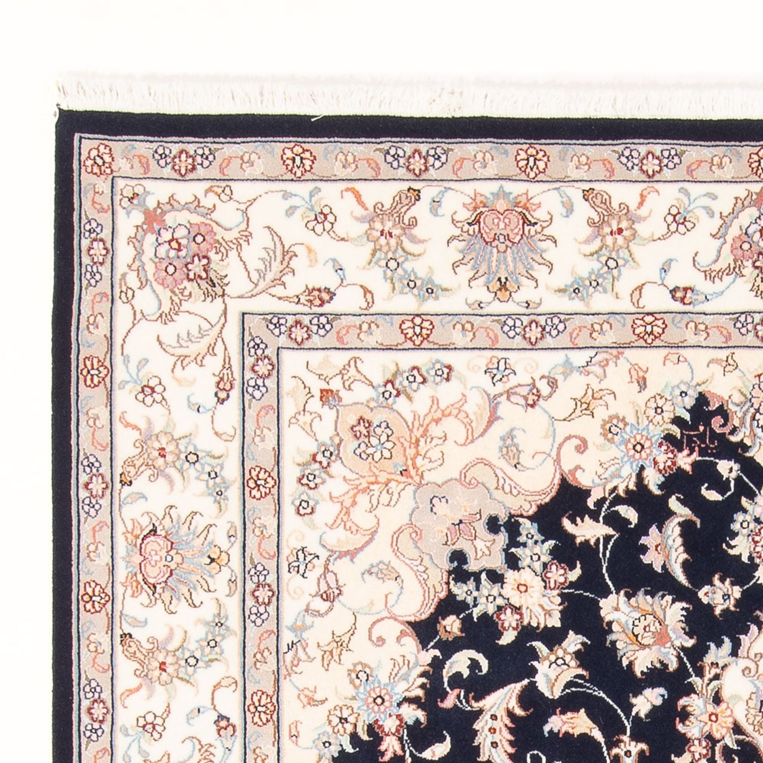 Tapis persan - Tabriz - Royal - 197 x 149 cm - bleu foncé