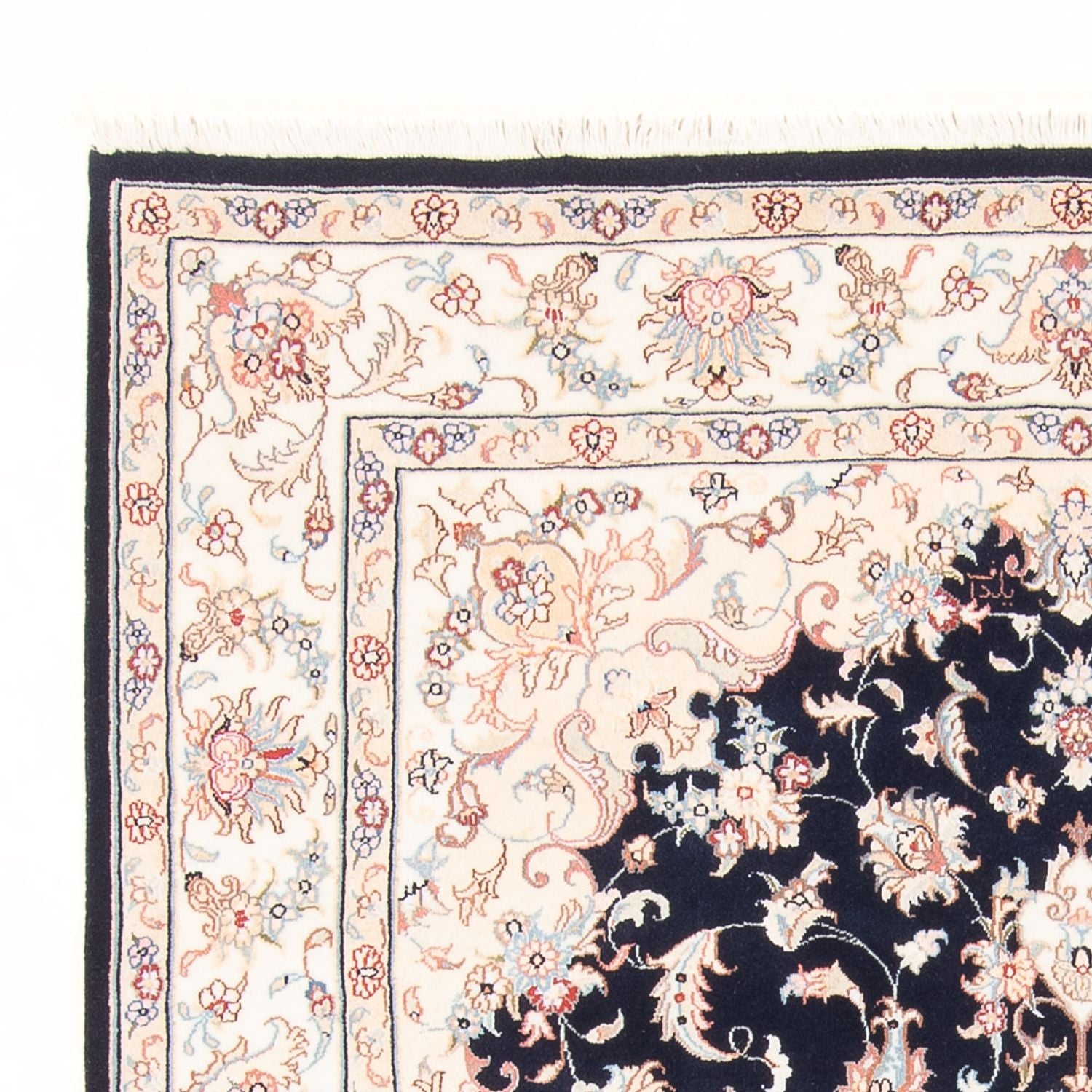 Tapis persan - Tabriz - Royal - 203 x 150 cm - bleu foncé