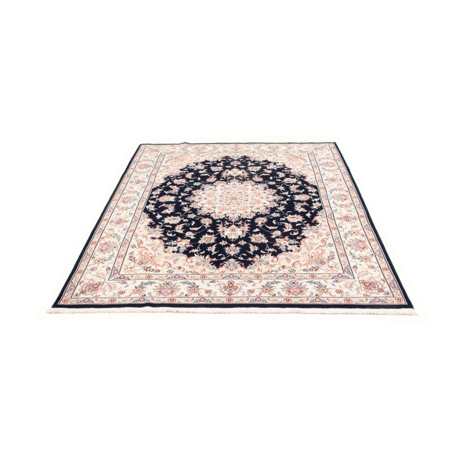 Tapis persan - Tabriz - Royal - 203 x 150 cm - bleu foncé