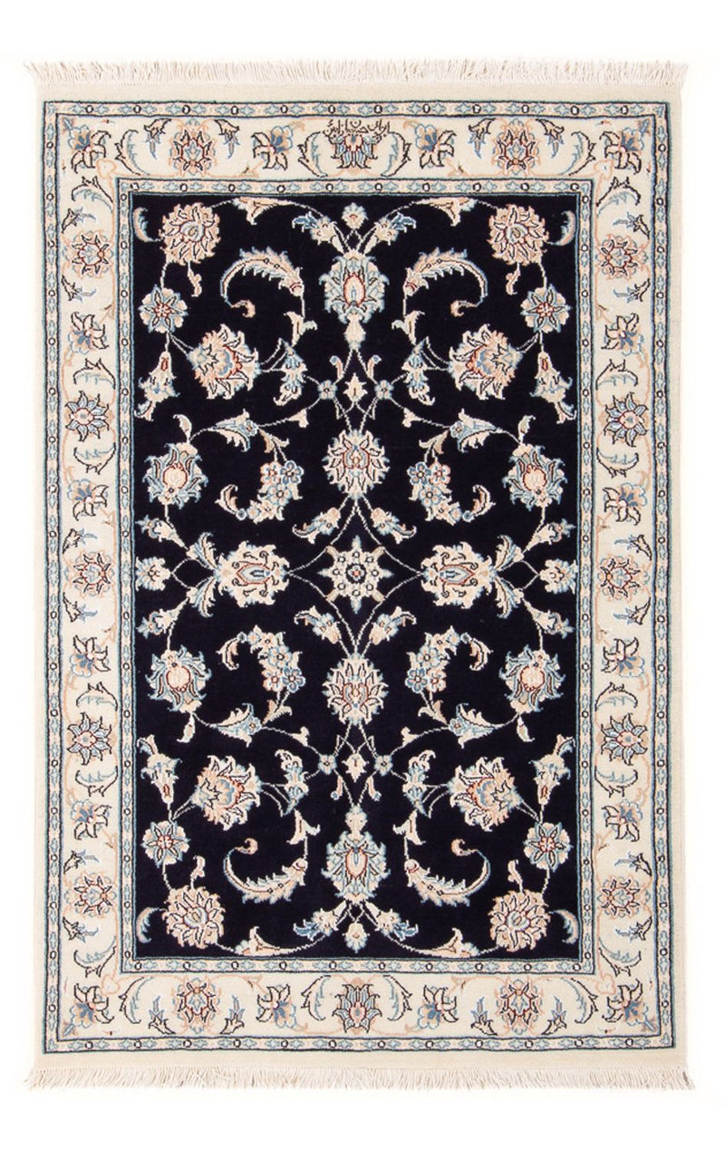 Tapis persan - Nain - Premium - 125 x 80 cm - bleu foncé