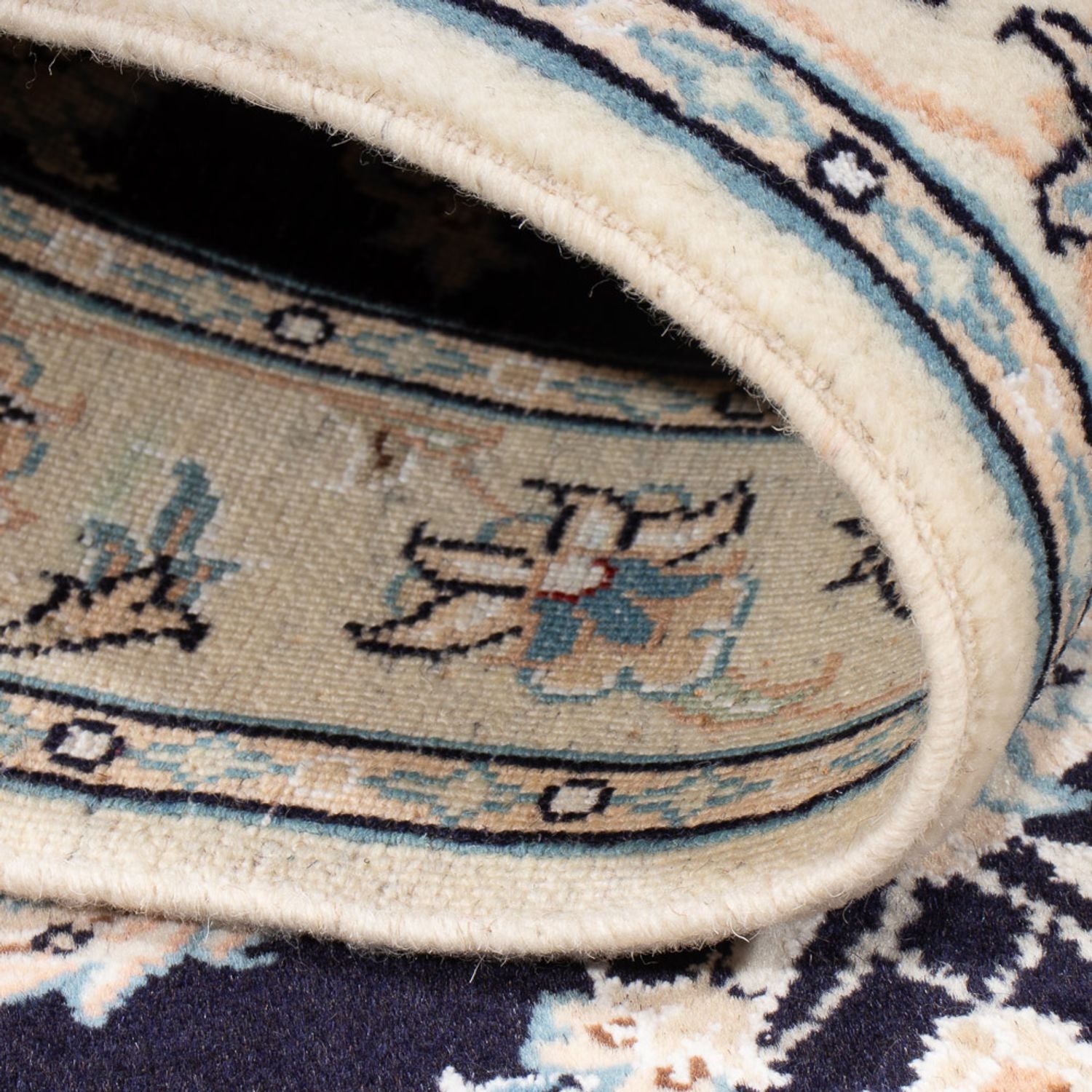 Tapis persan - Nain - Premium - 125 x 80 cm - bleu foncé