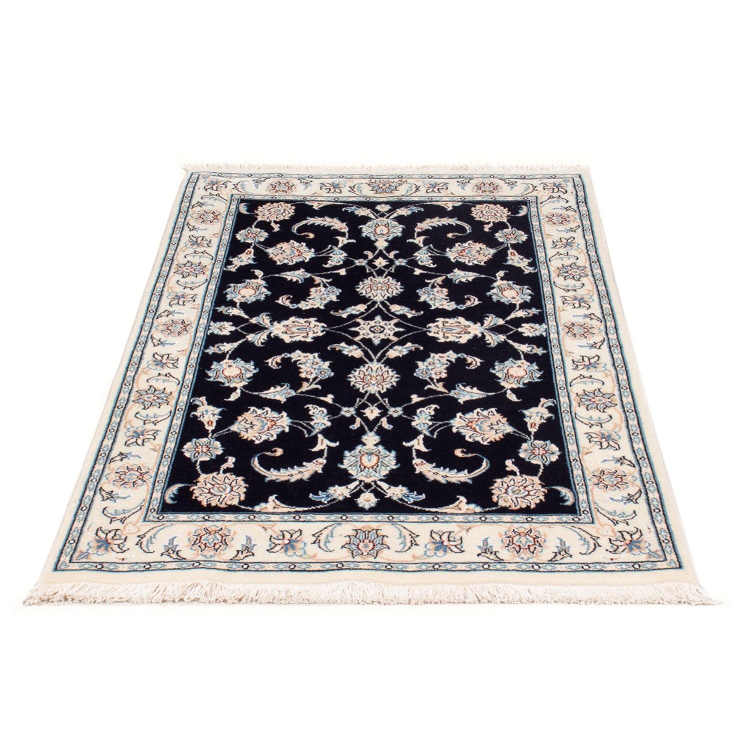 Tapis persan - Nain - Premium - 125 x 80 cm - bleu foncé