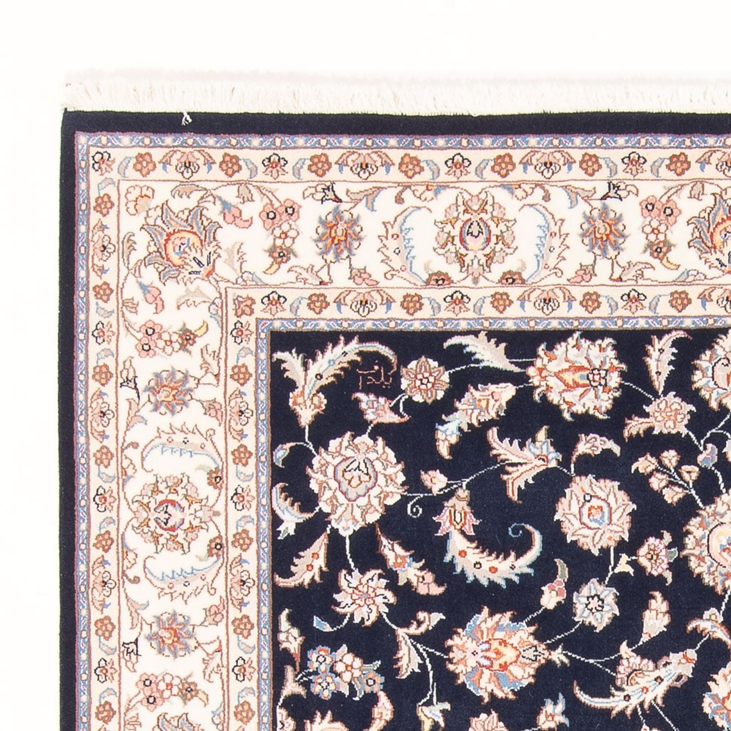 Tapis persan - Tabriz - Royal - 196 x 150 cm - bleu foncé