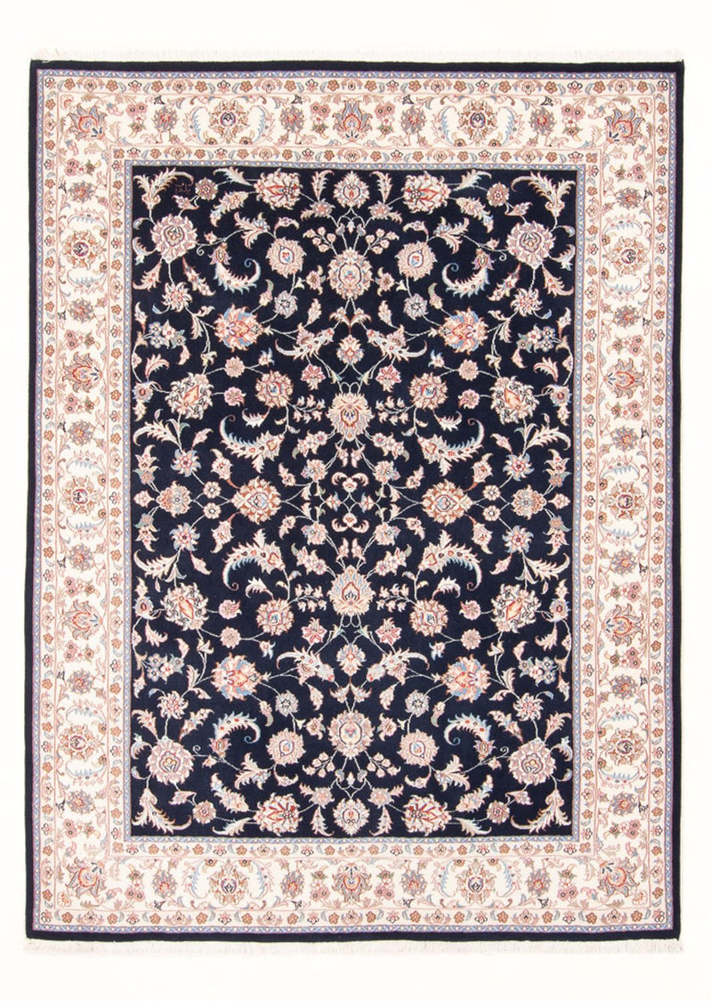 Tapis persan - Tabriz - Royal - 201 x 150 cm - bleu foncé
