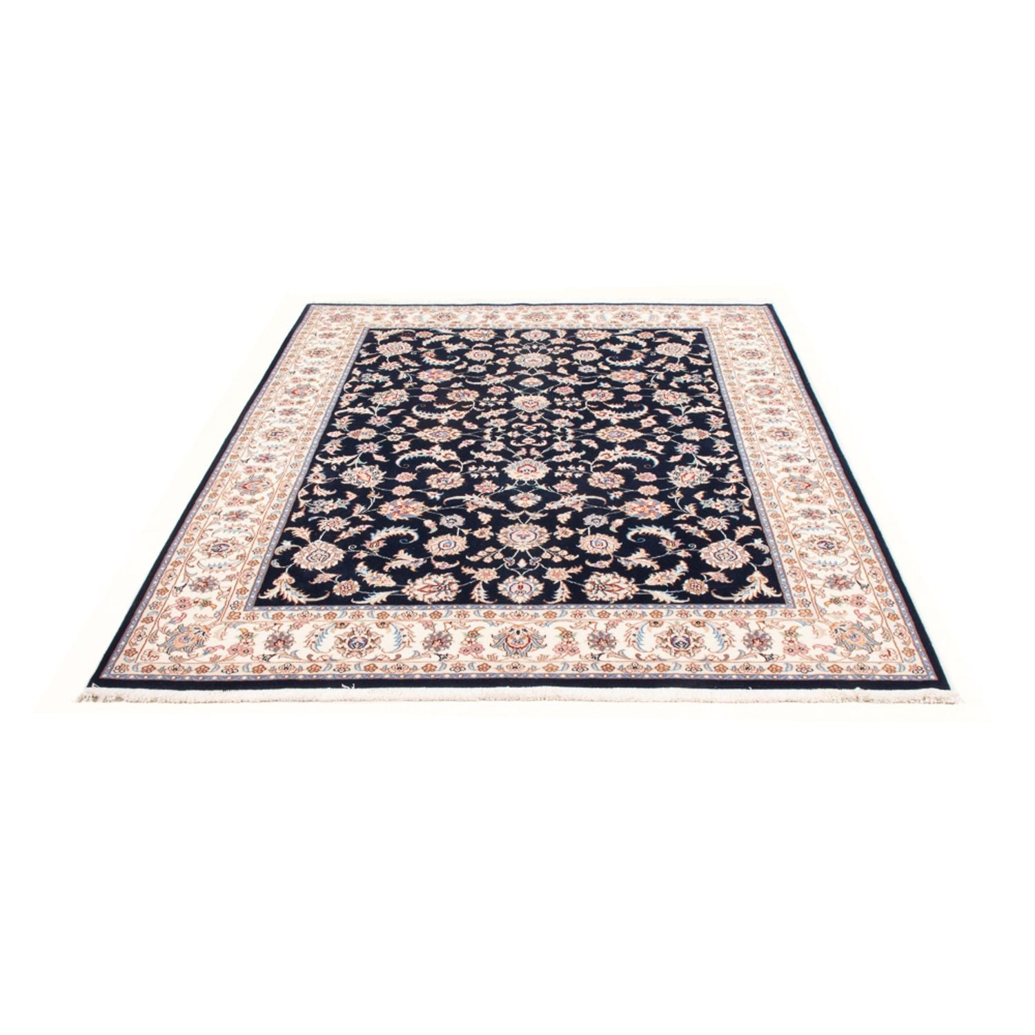 Tapis persan - Tabriz - Royal - 200 x 149 cm - bleu foncé
