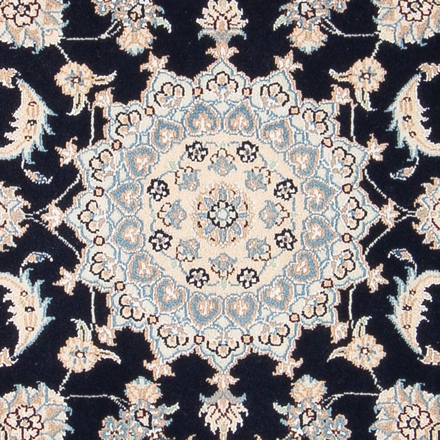 Tapis persan - Nain - Premium - 122 x 81 cm - bleu foncé