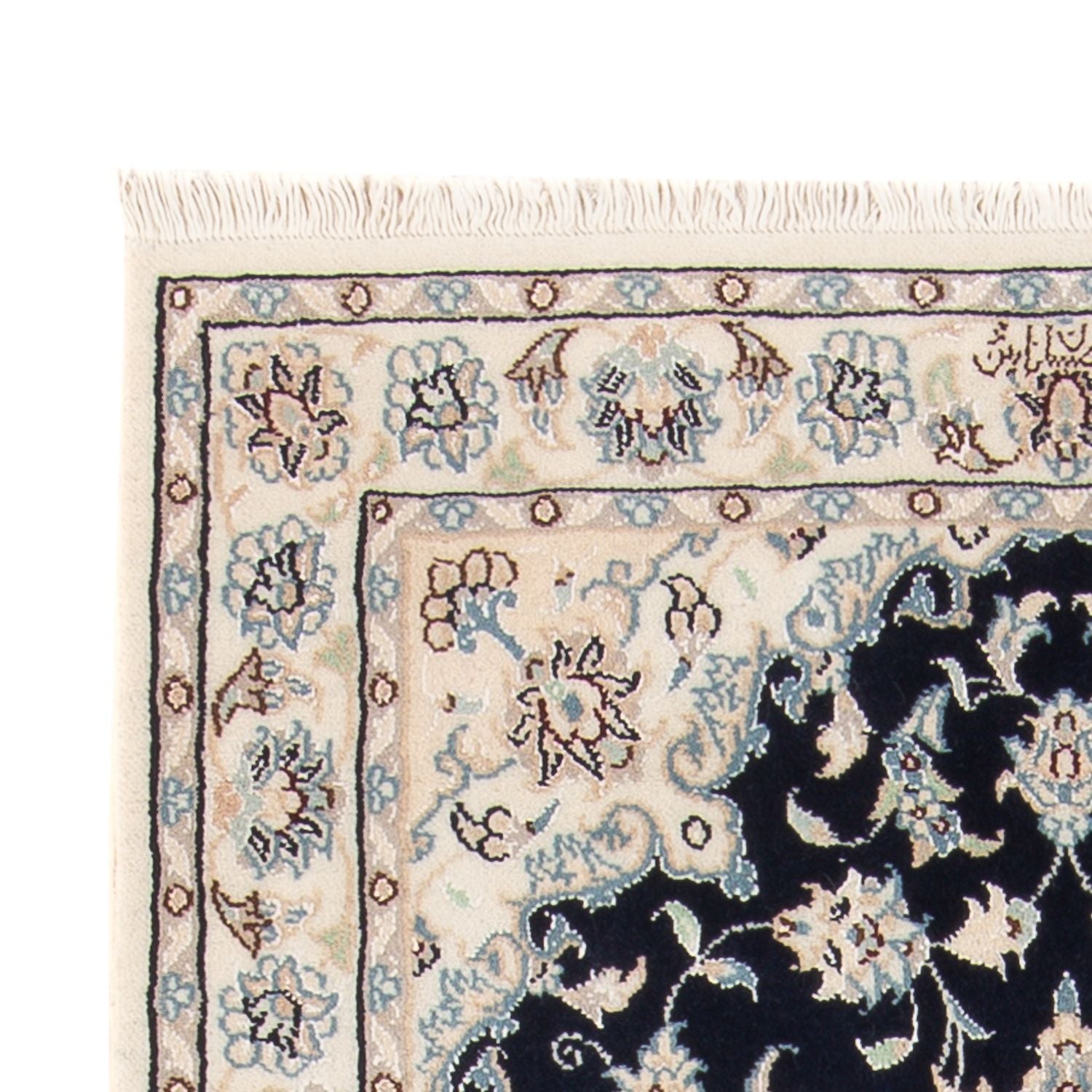 Tapis persan - Nain - Premium - 140 x 70 cm - bleu foncé