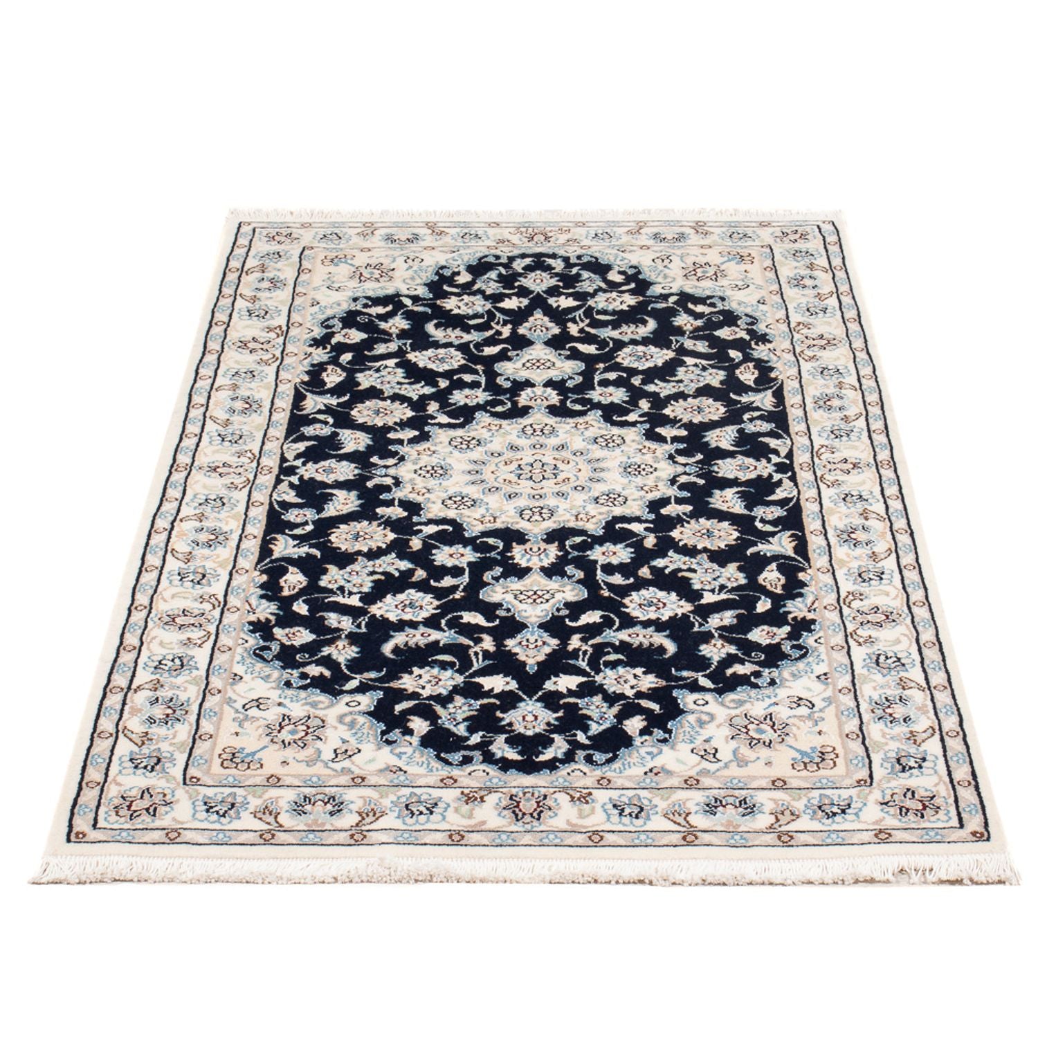 Tapis persan - Nain - Premium - 140 x 70 cm - bleu foncé