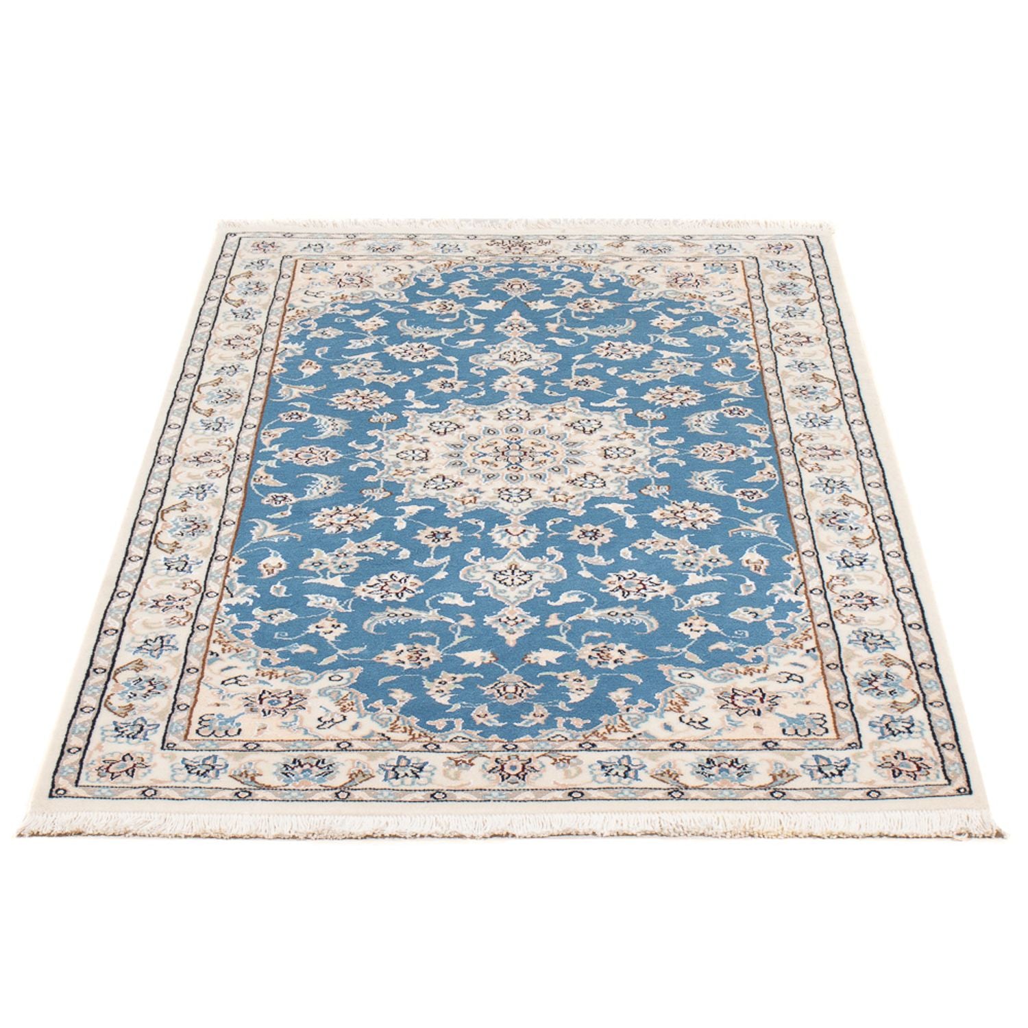 Tapis persan - Nain - Premium - 138 x 76 cm - bleu clair