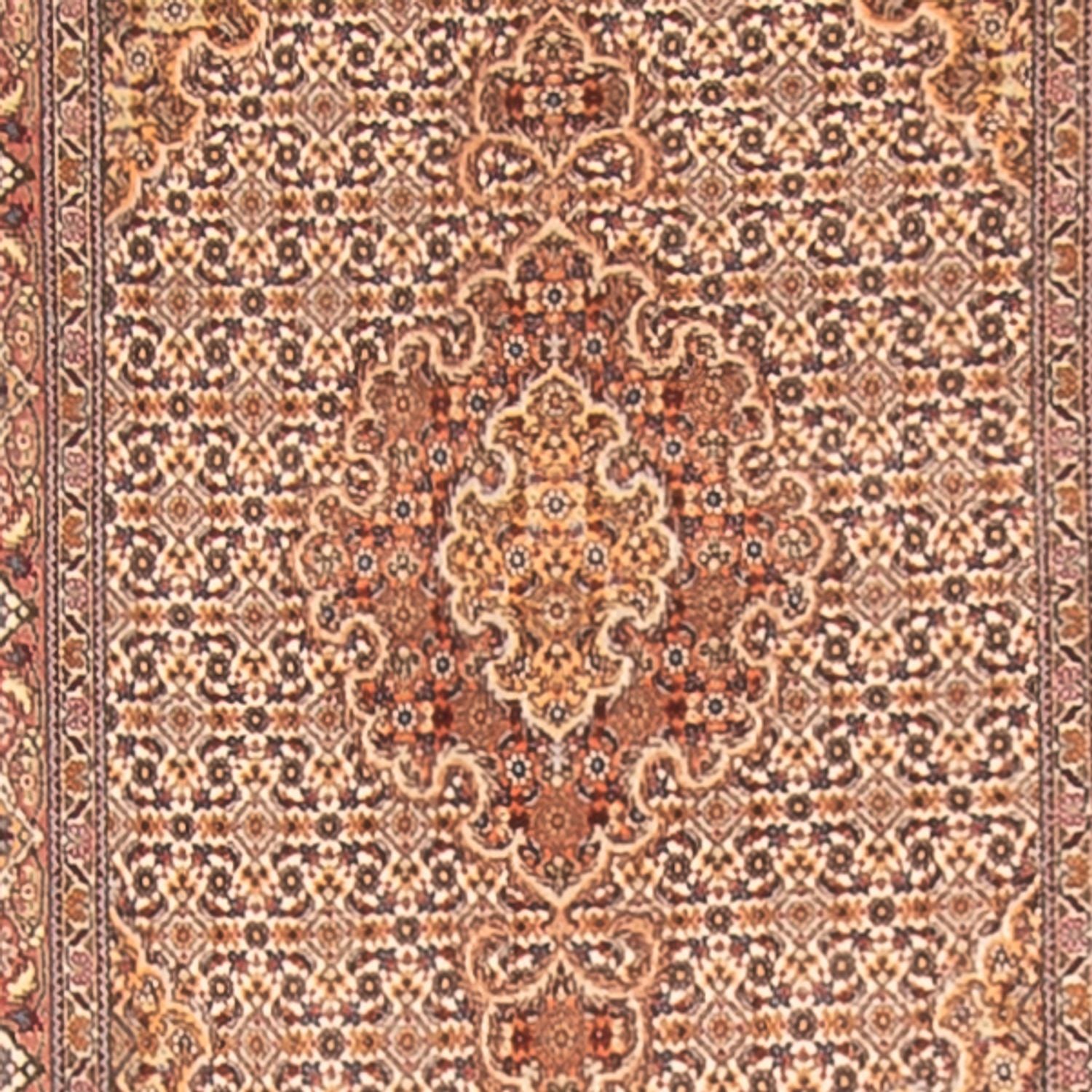 Tapis de couloir Tapis persan - Tabriz - Royal - 400 x 80 cm - beige