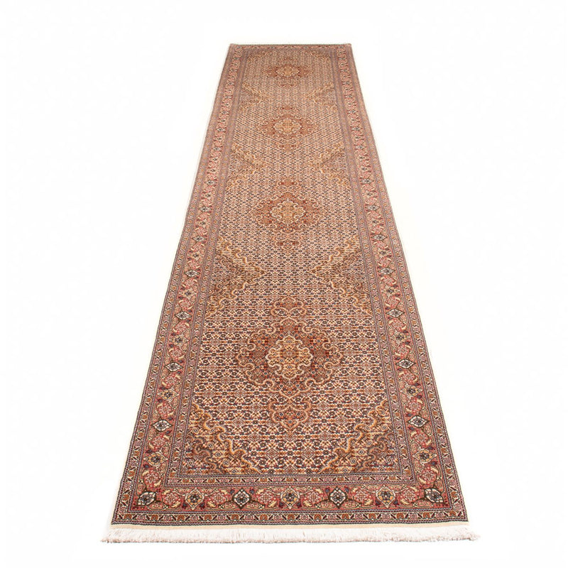 Tapis de couloir Tapis persan - Tabriz - Royal - 400 x 80 cm - beige