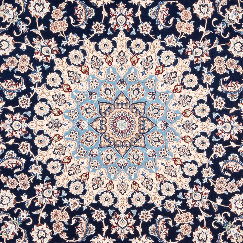 Tapis persan - Nain - Premium carré  - 212 x 212 cm - bleu foncé