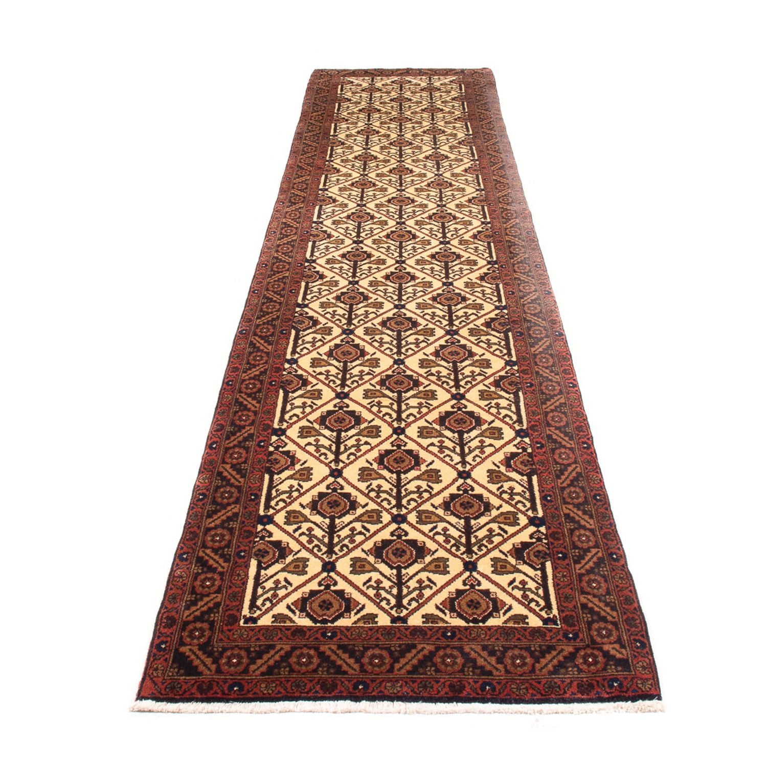 Tapis de couloir Tapis persan - Nomadic - 414 x 90 cm - beige