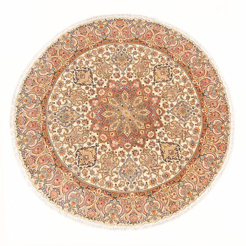 Tapis persan - Tabriz - Royal ronde  - 200 x 200 cm - crème