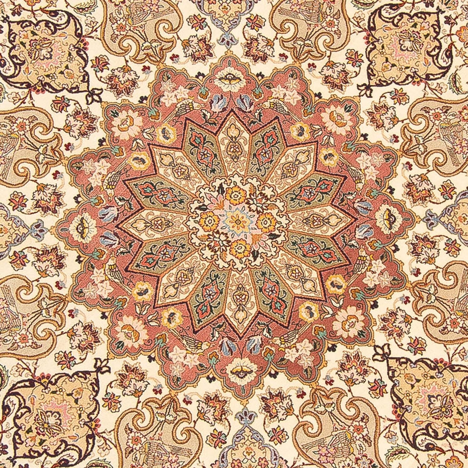 Tapis persan - Tabriz - Royal ronde  - 200 x 200 cm - crème