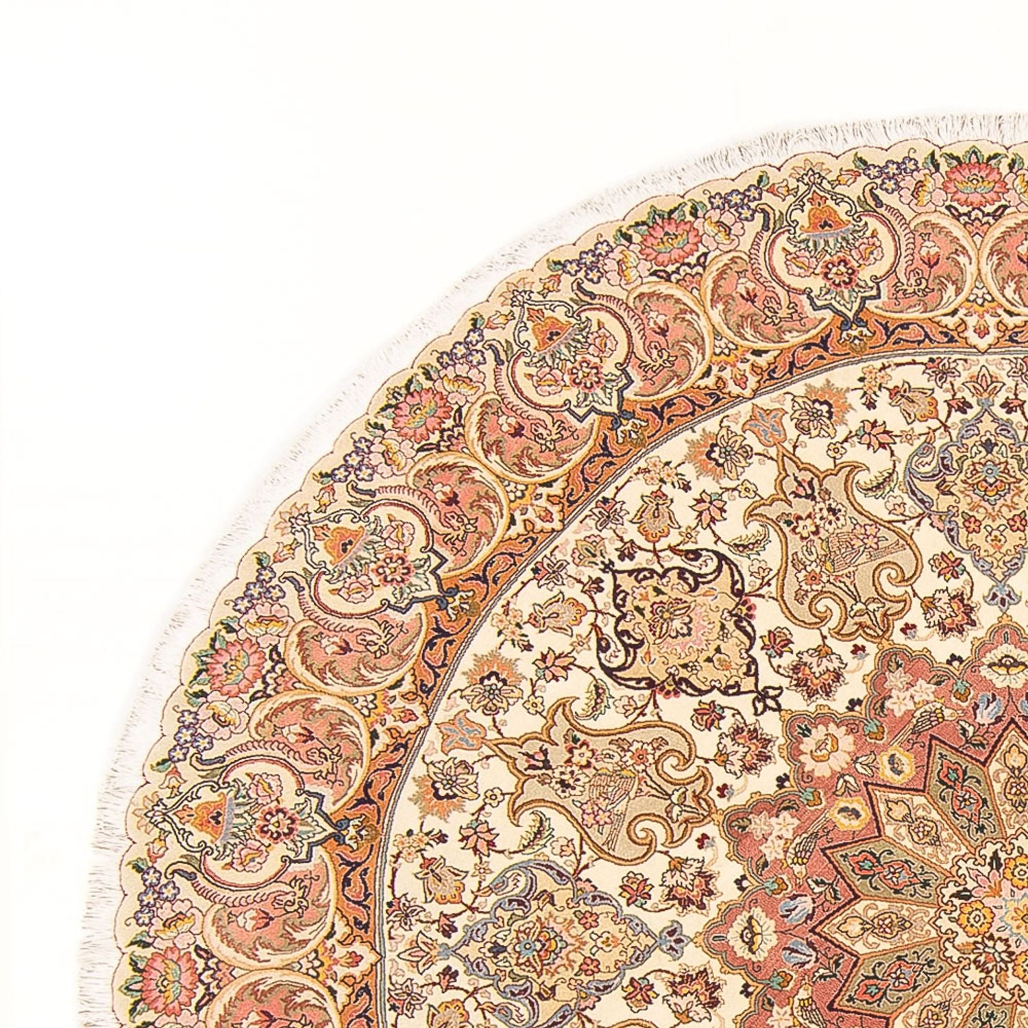 Tapis persan - Tabriz - Royal ronde  - 200 x 200 cm - crème