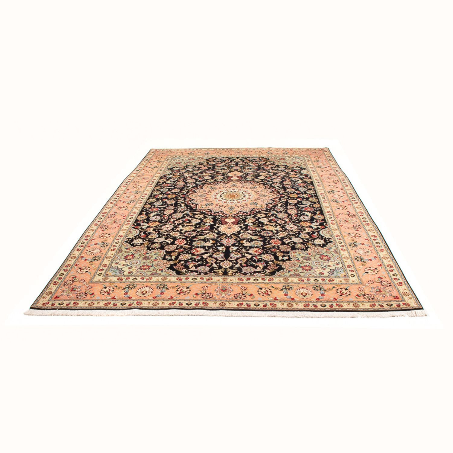 Tapis persan - Tabriz - Royal - 293 x 207 cm - bleu foncé