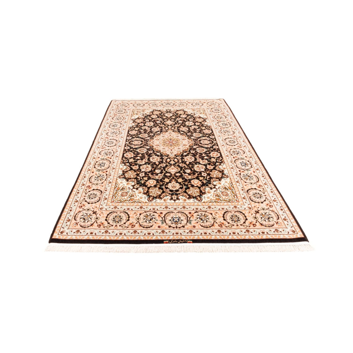 Tapis de couloir Tapis persan - Isfahan - Premium - 227 x 148 cm - bleu foncé