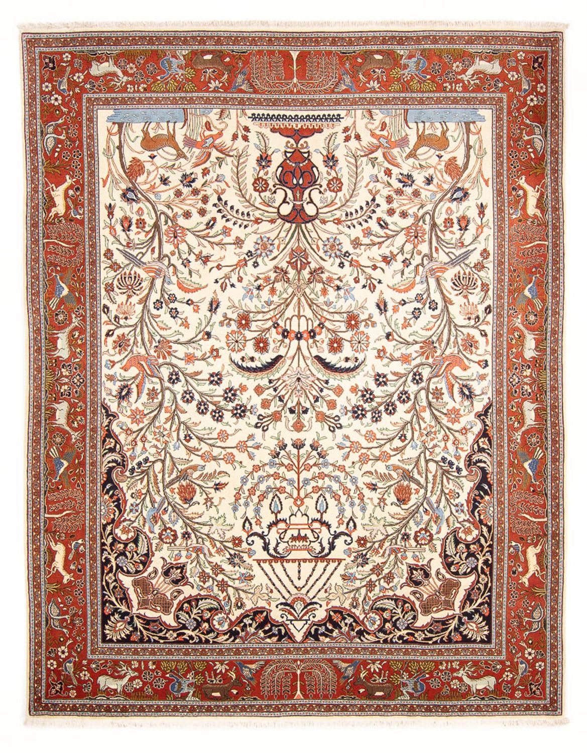 Tapis persan - Ghom - 280 x 211 cm - crème